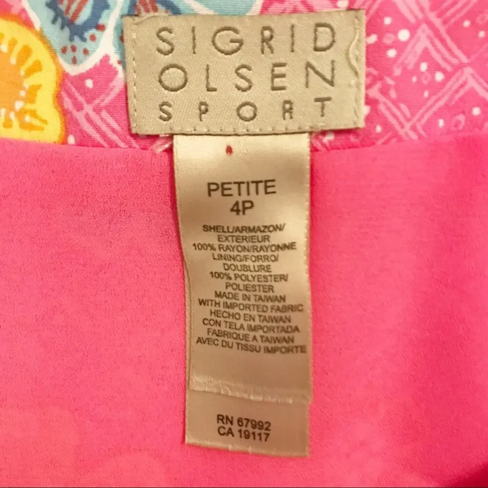SIGRID OLSEN SPORT Pink Floral Trumpet Style Summer Skirt, 4P